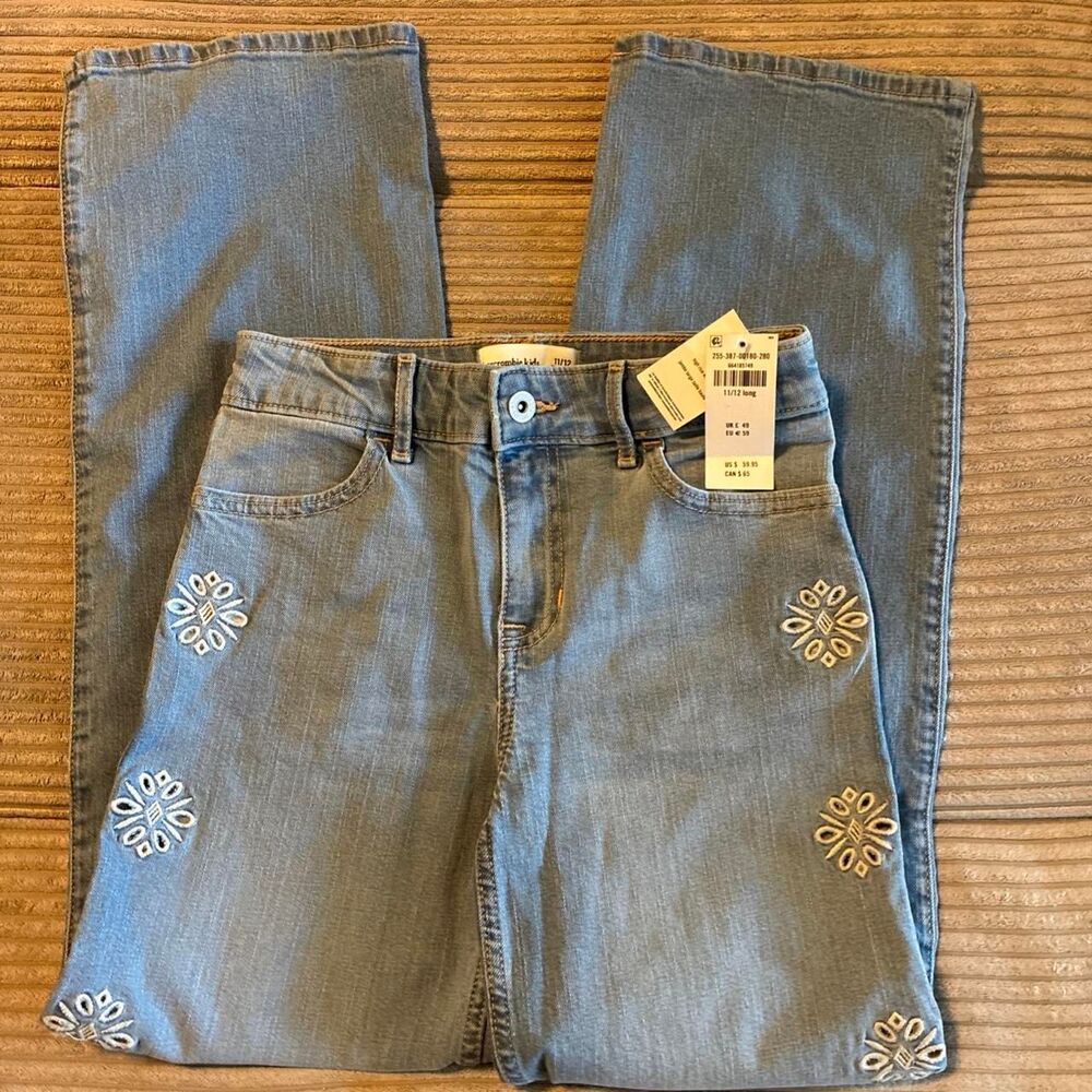 Abercrombie-kids Women's Blue and Grey Jeans